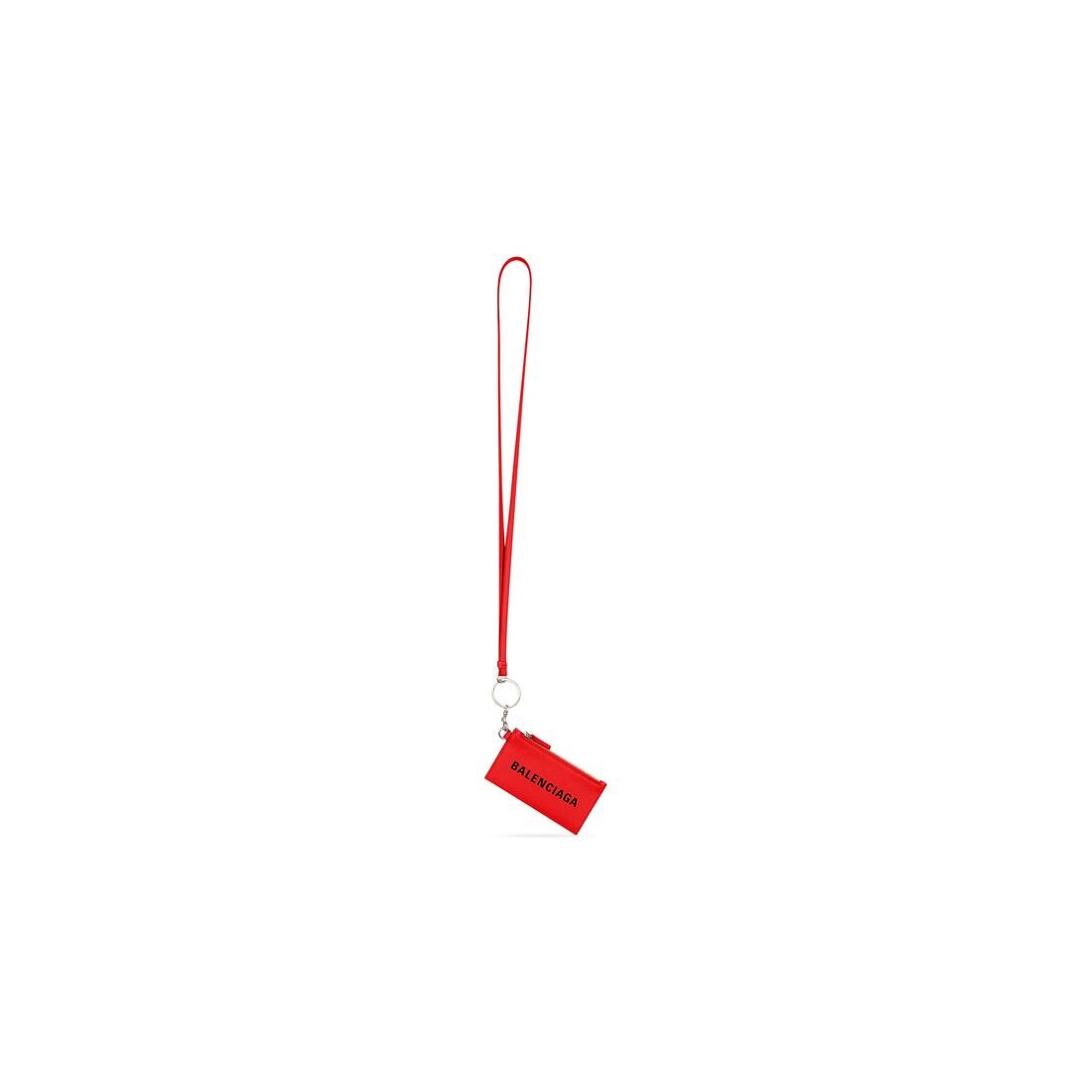 Men's Cash Card Case On Keychain in Red - 1