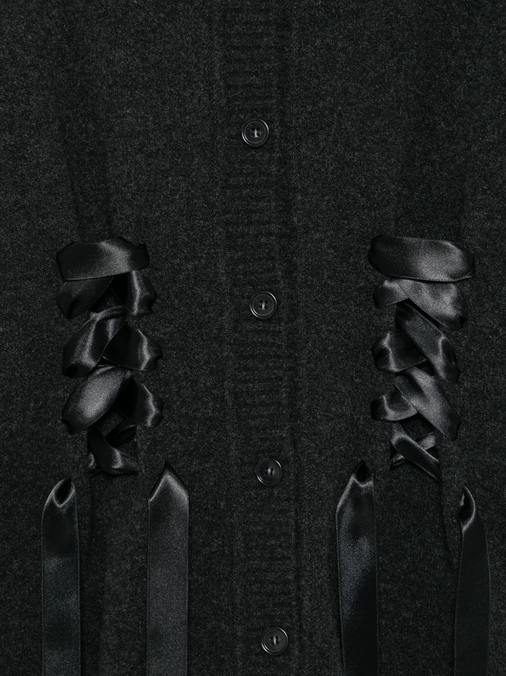 ribbon-detail knitted cardigan - 3