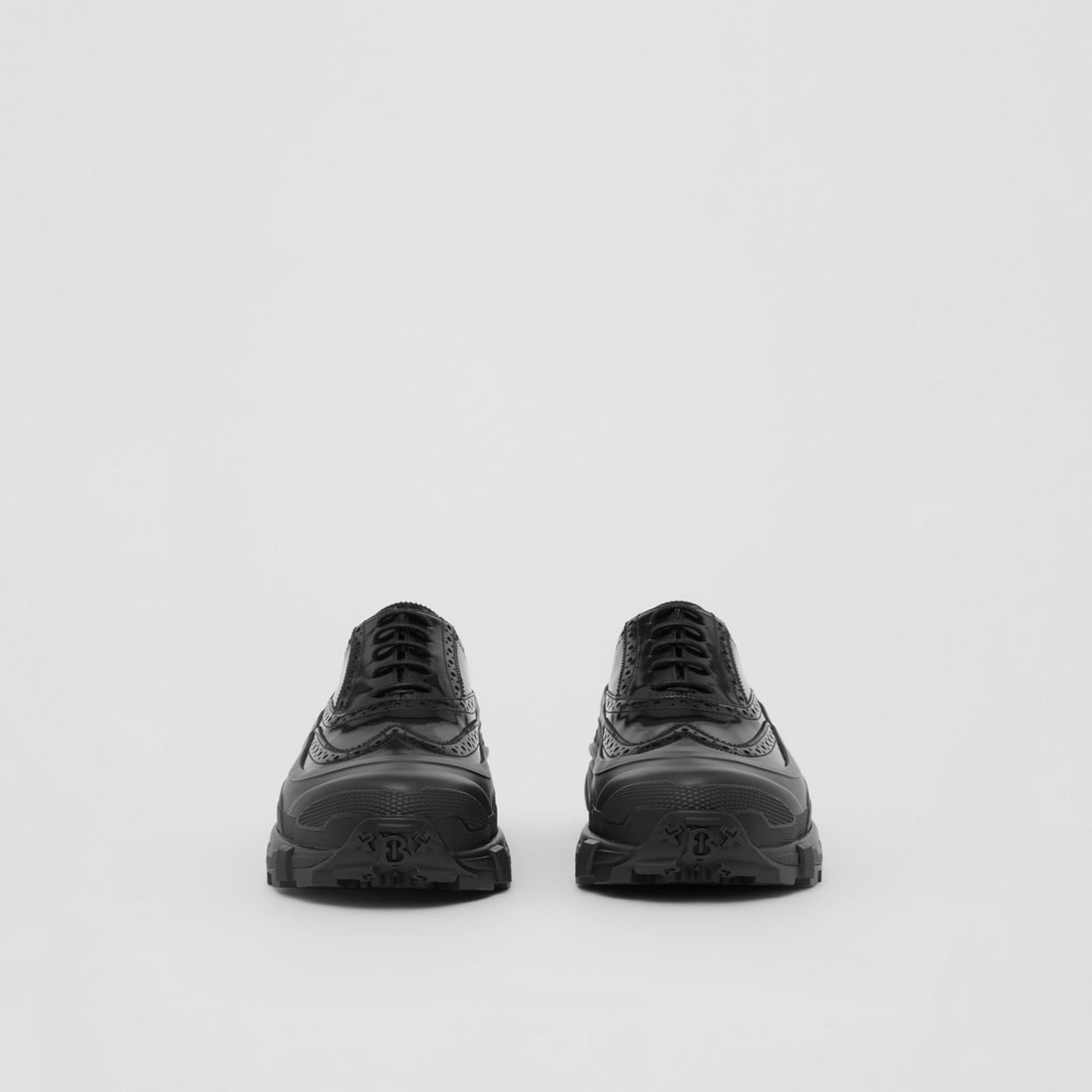 Brogue Detail Leather Sneakers - 4