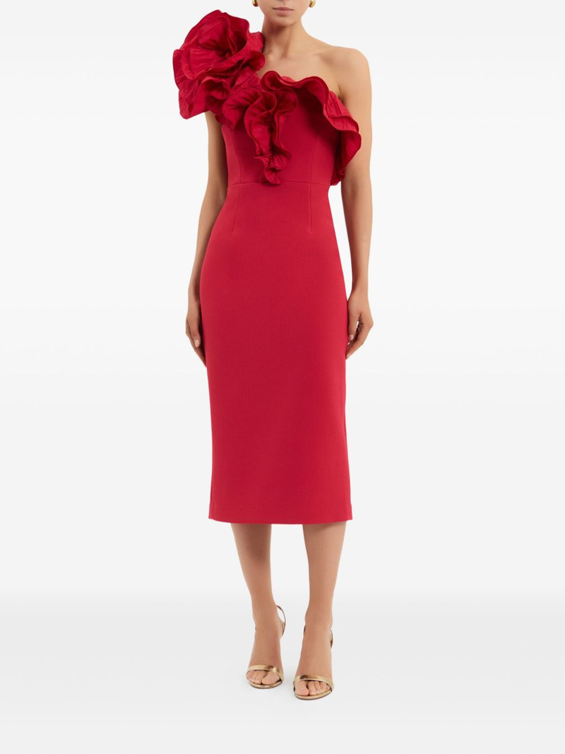 REBECCA VALLANCE Zarya ruffle-detail midi dress outlook
