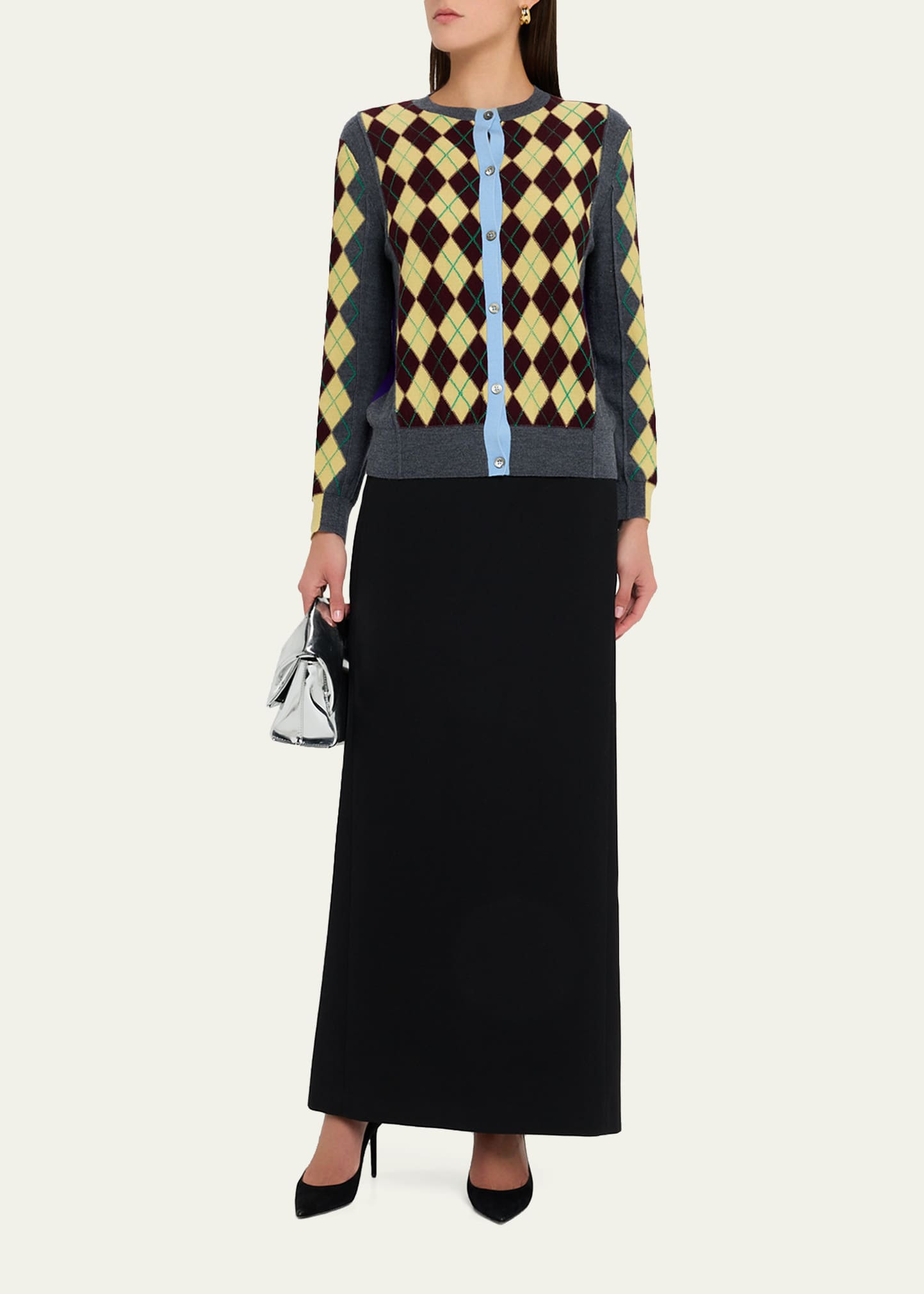 William Colorblock Argyle Cardigan - 2