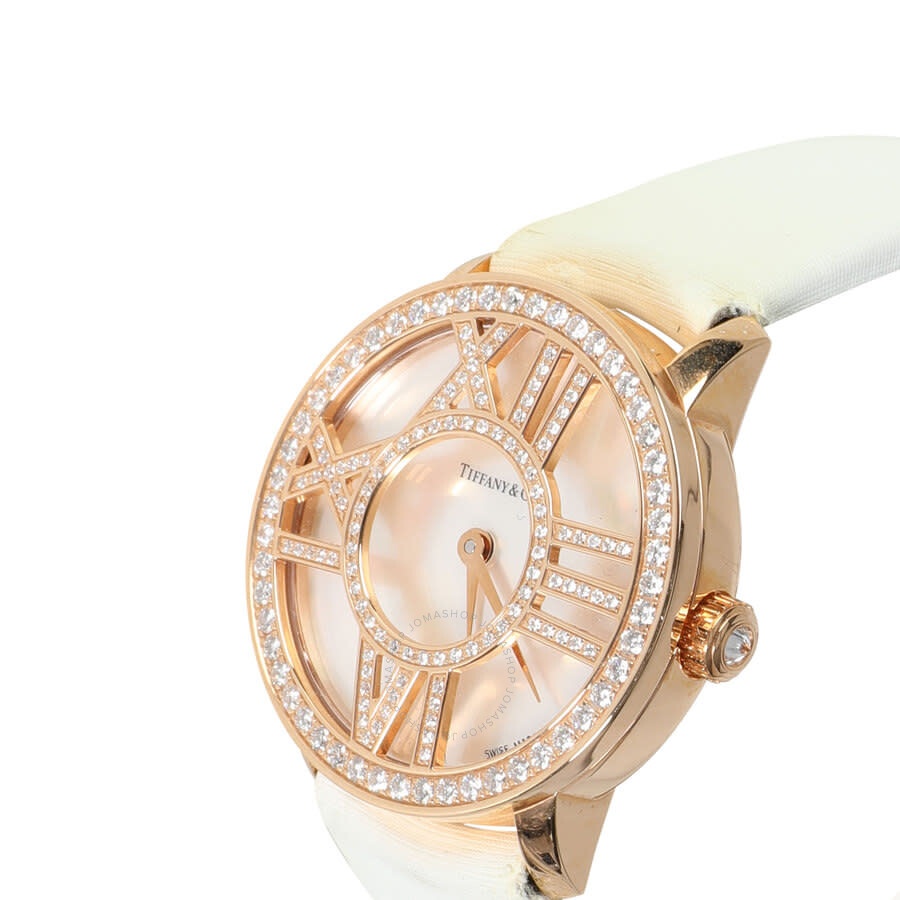 Pre-owned Tiffany Atlas Quartz Diamond White Dial Ladies Watch Z1900.10.30691A40B - 2