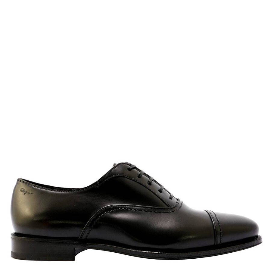 Salvatore Ferragamo Men's Black Cap Toe Oxford Shoes - 1