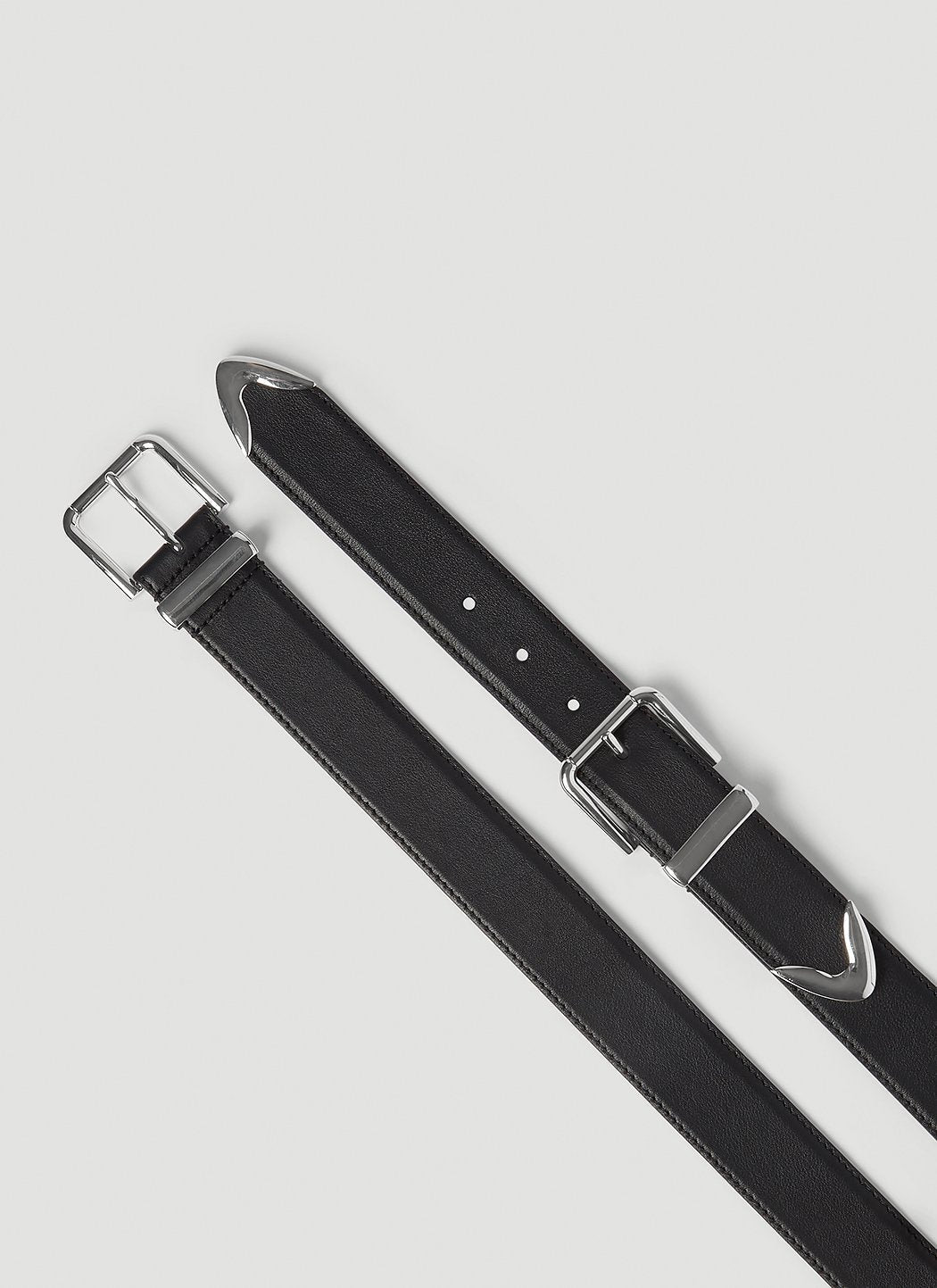 Dolce & Gabbana Men Double Buckle Leather Belt - 3