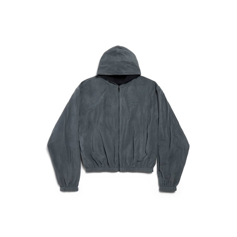 Men's Cursive Reversible Tracksuit Jacket in Black/grey 6