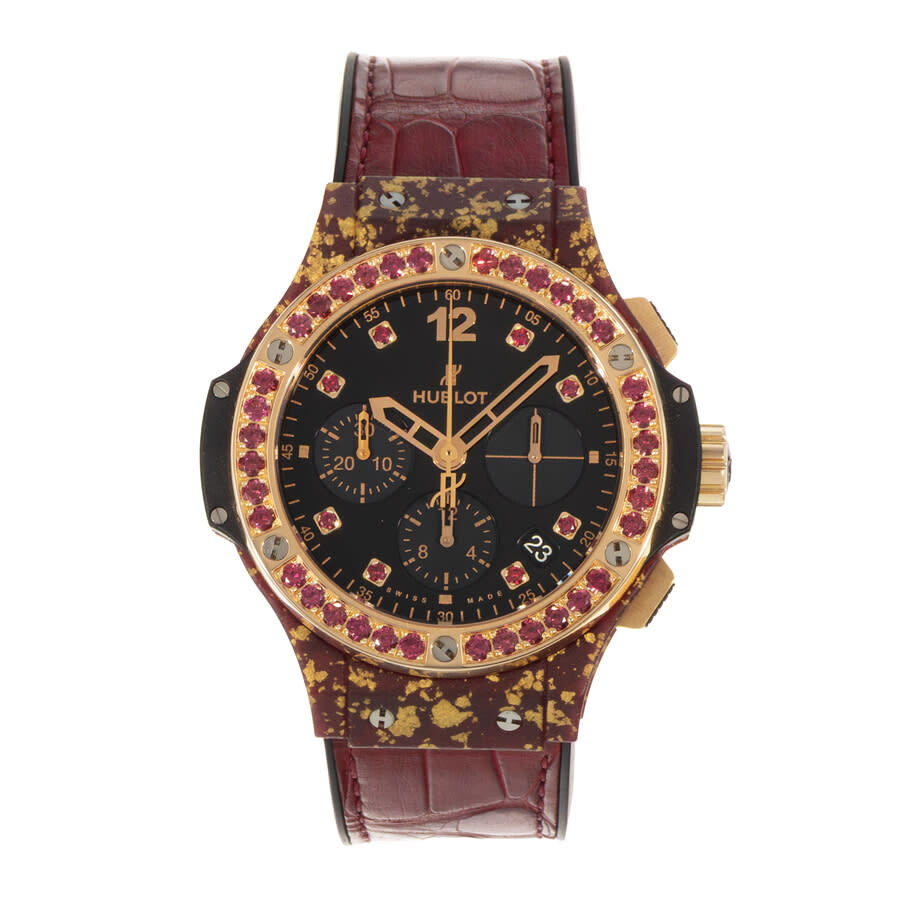 Pre-owned Hublot Big Bang Chronograph Automatic Diamond Black Dial Ladies Watch 341.XG.1280.LR.1213 - 2
