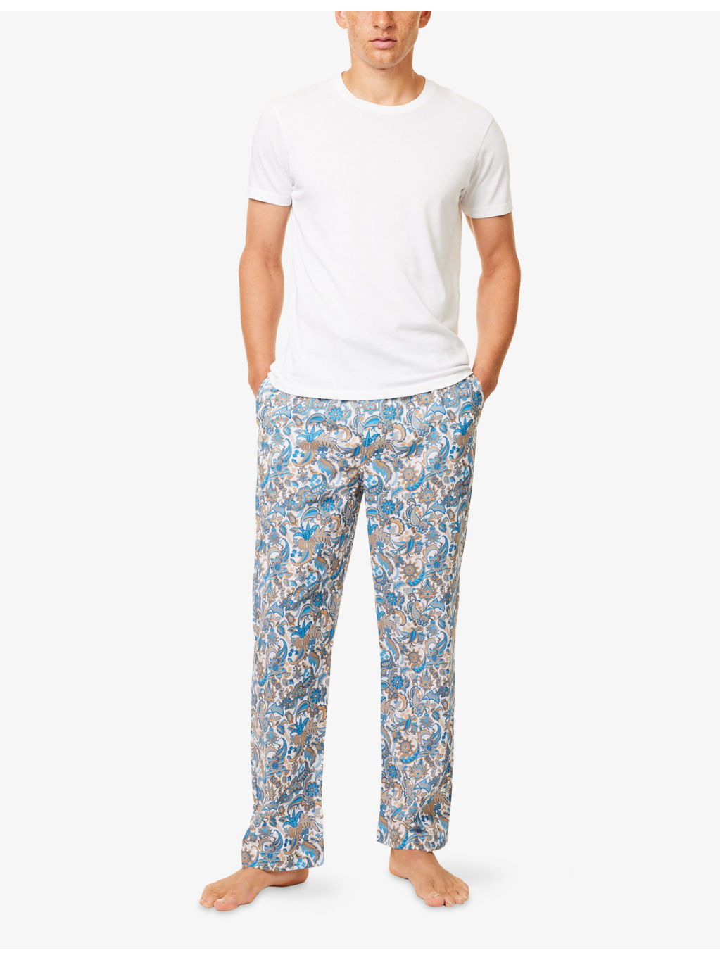 Floral Straight-Leg Cotton-Poplin Trousers - 2