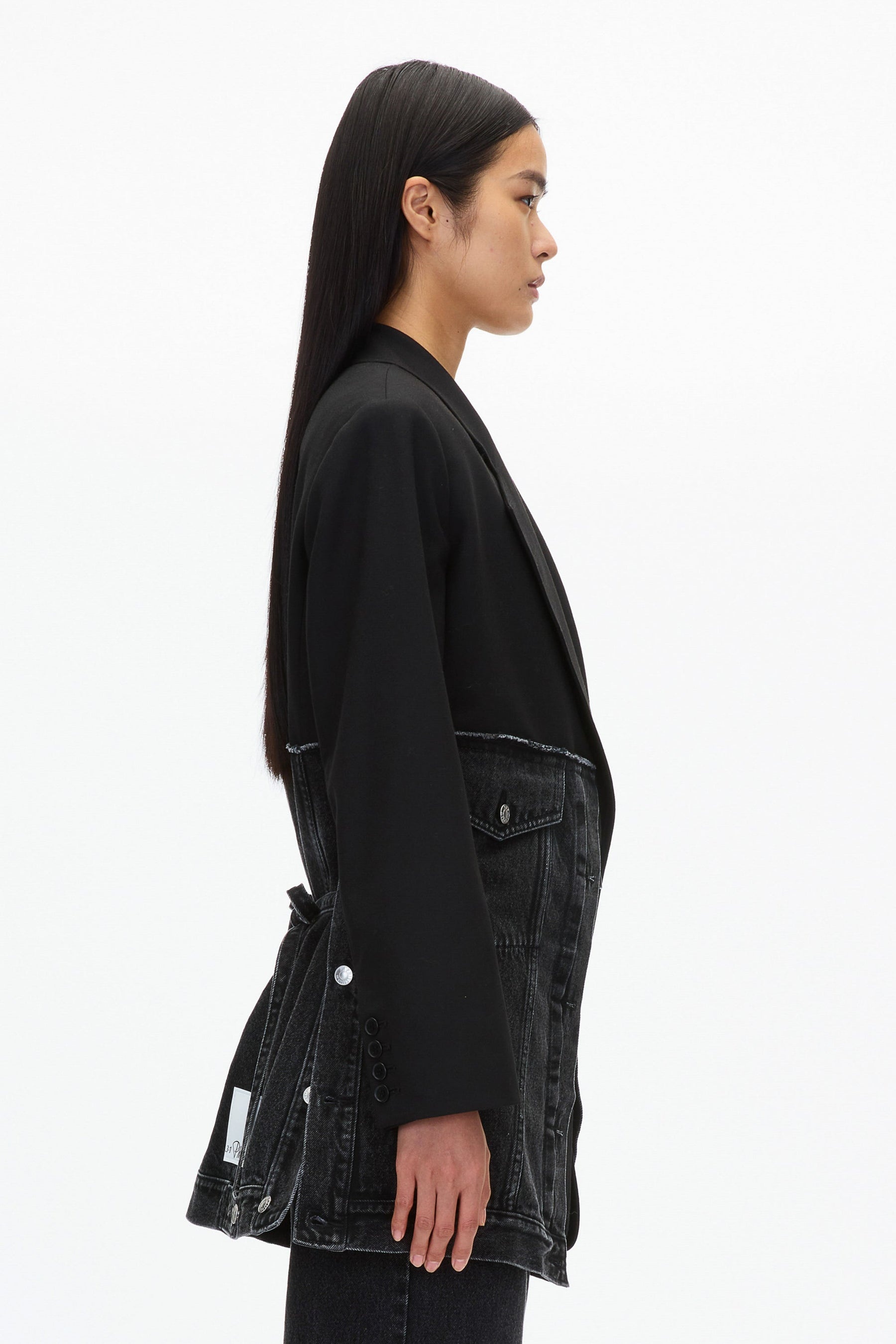 Oversized Hybrid Denim Blazer - 3