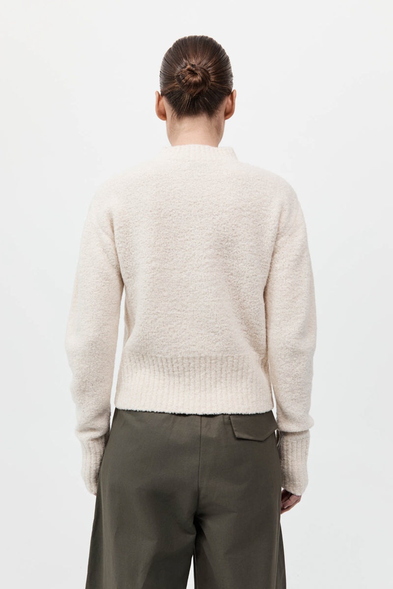Boucle Wool Jumper - Off White - 6