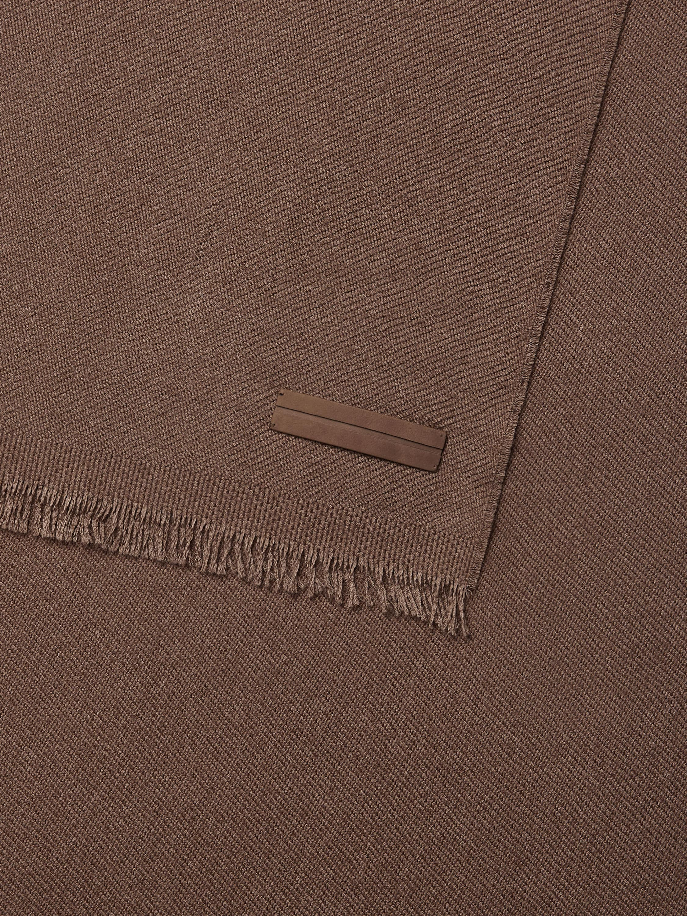 BROWN CASHMERE SCARF - 2