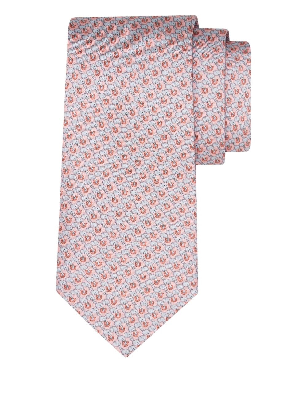 elephant-print silk tie - 1