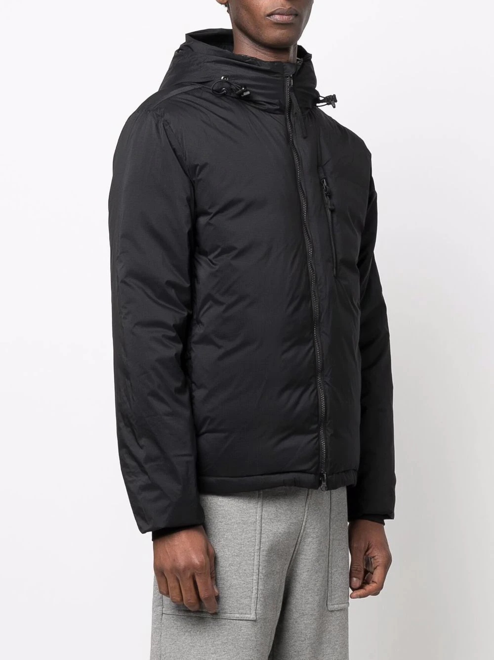 hooded feather-down padded jacket - 3