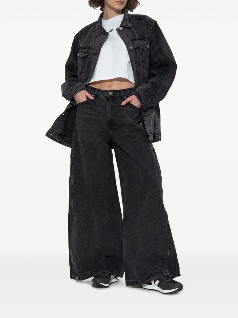 adidas zip-detail wide-leg jeans outlook