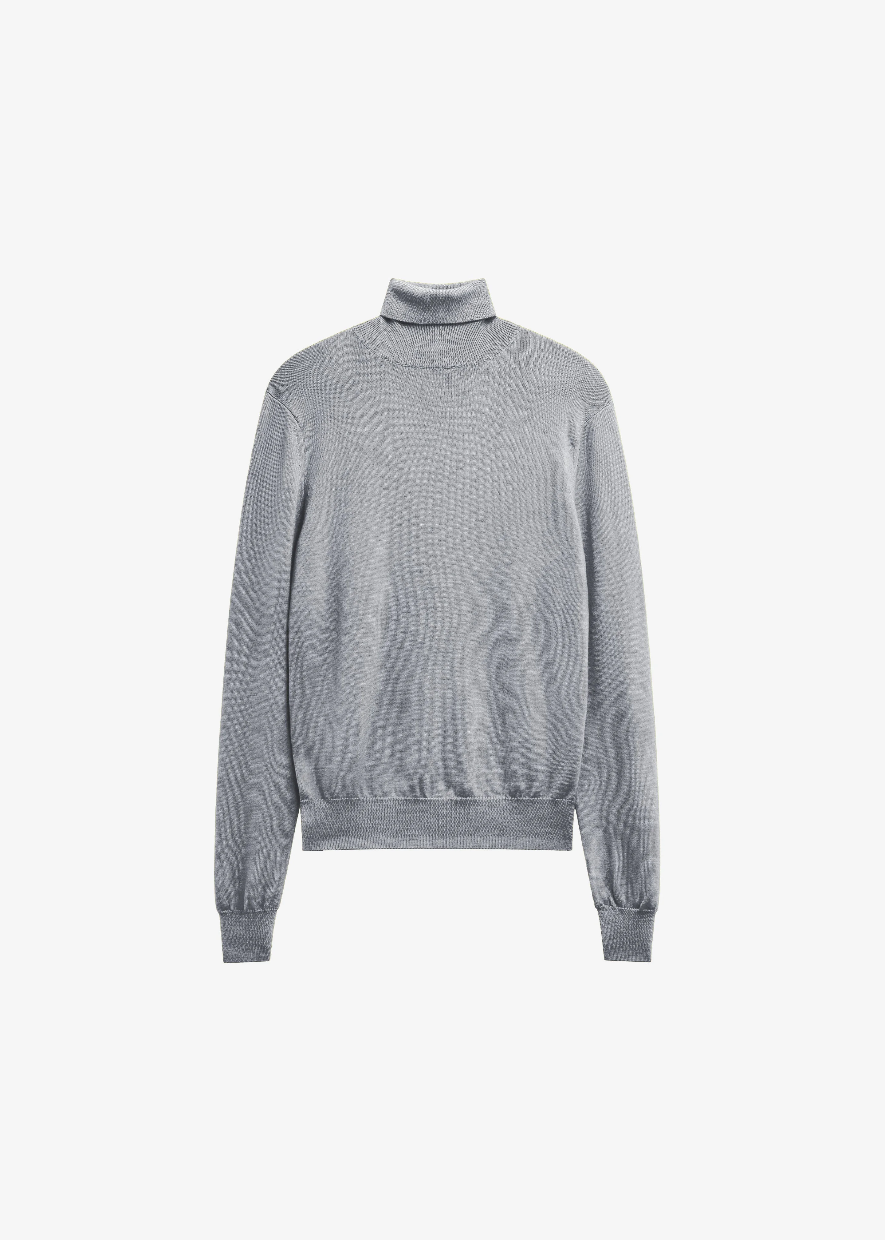 Eve Thin Turtleneck Sweater - Light Grey - 1