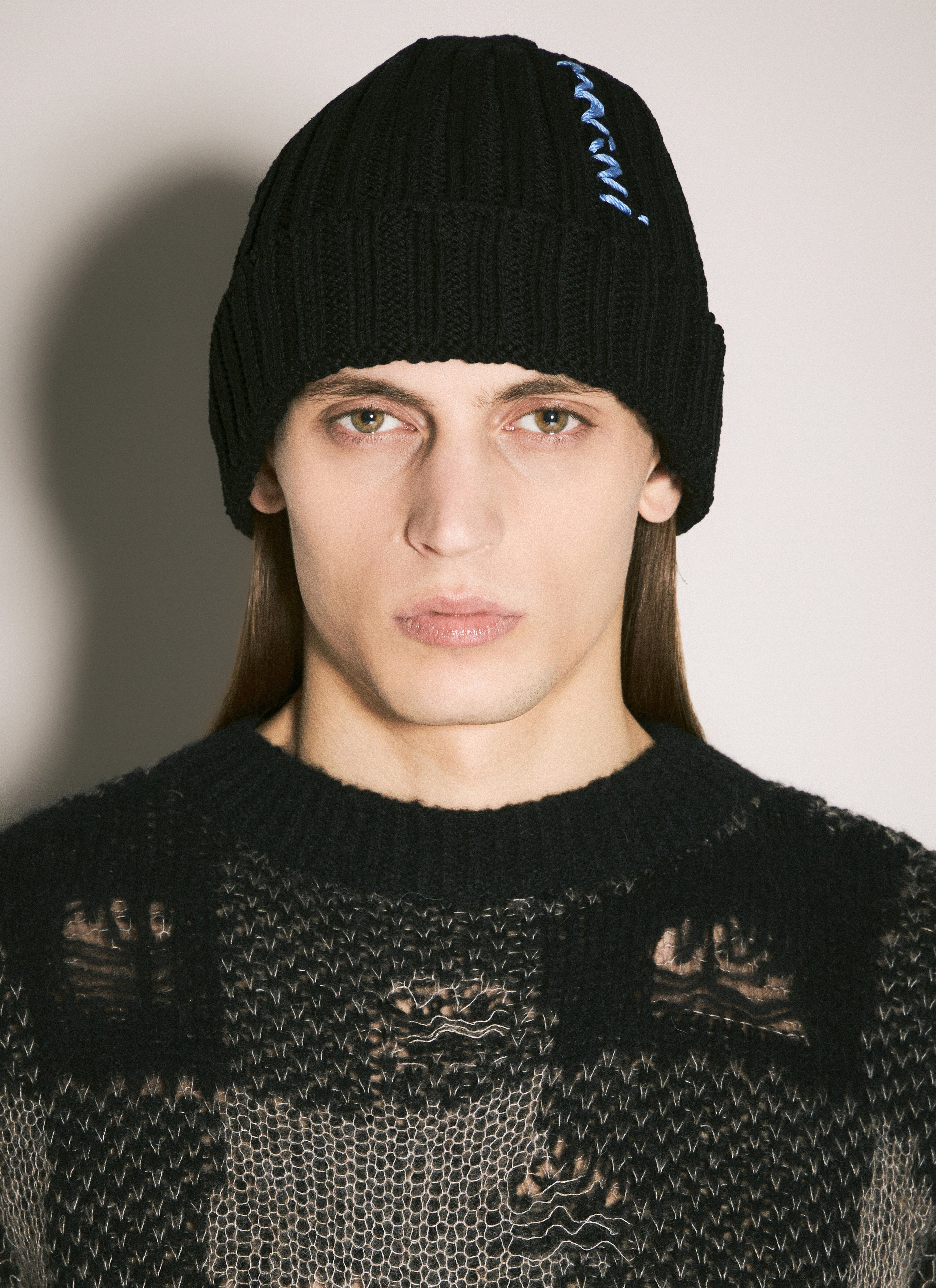 Logo Intarsia Beanie Hat - 1