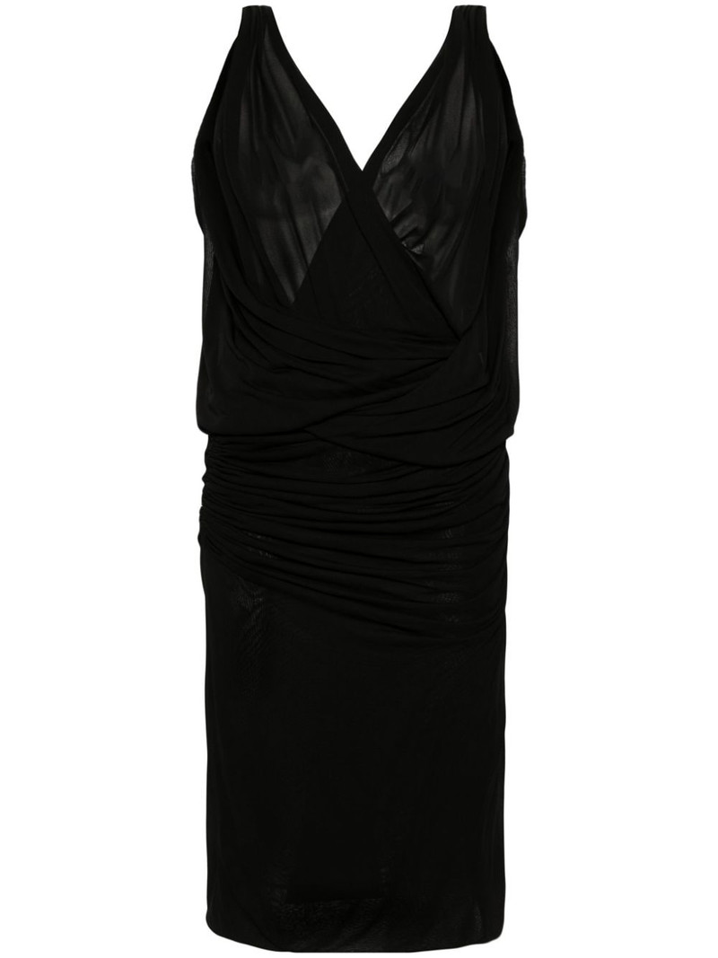 plunge ruched midi dress 1