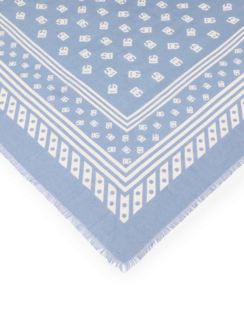 Dolce & Gabbana logo-print frayed scarf outlook