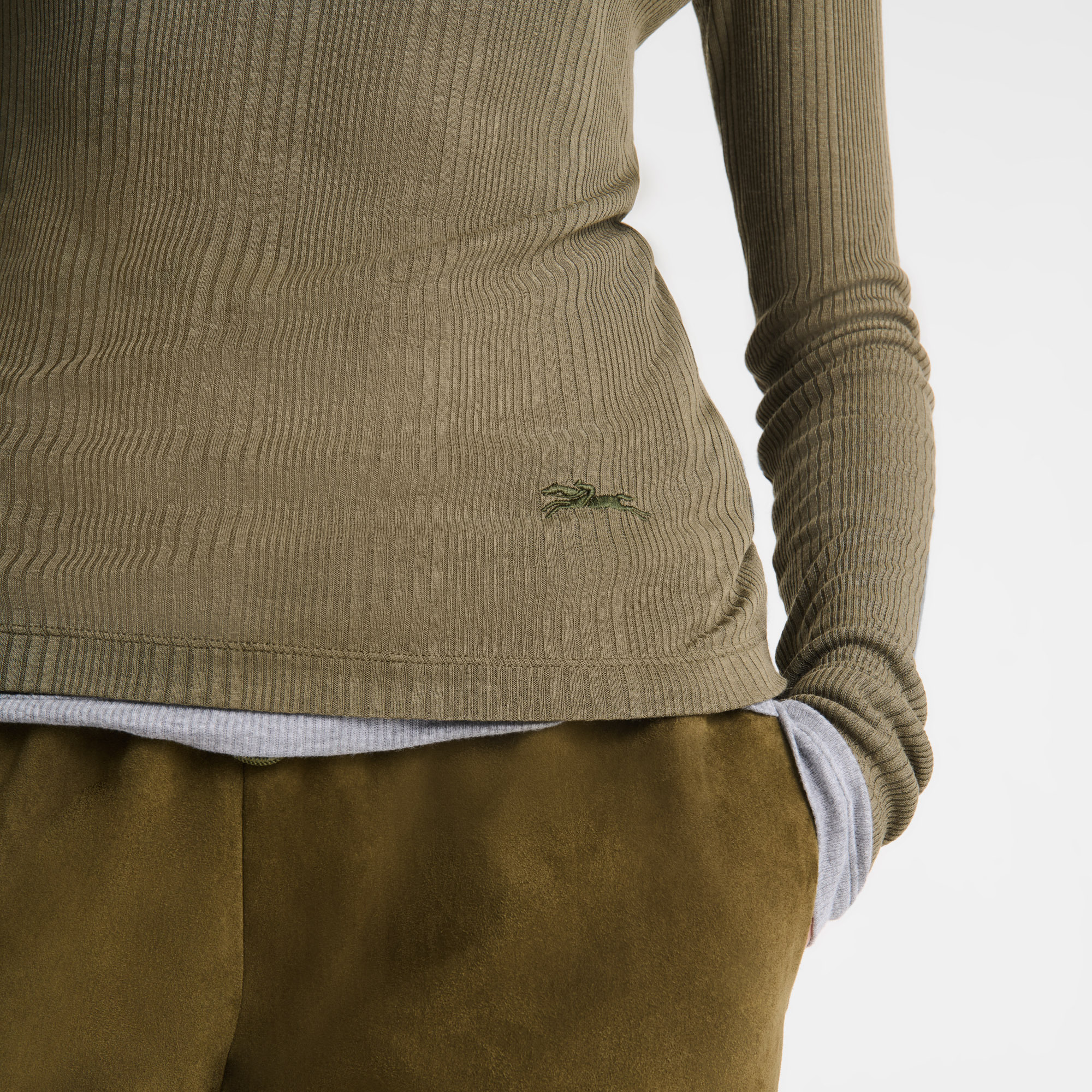 Thin turtleneck sweater Khaki - Jersey - 5