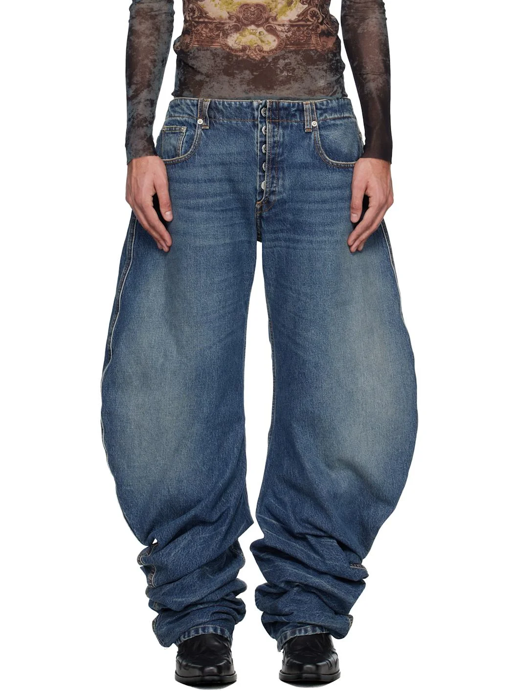 Blue Oversize Fit Jeans - 1