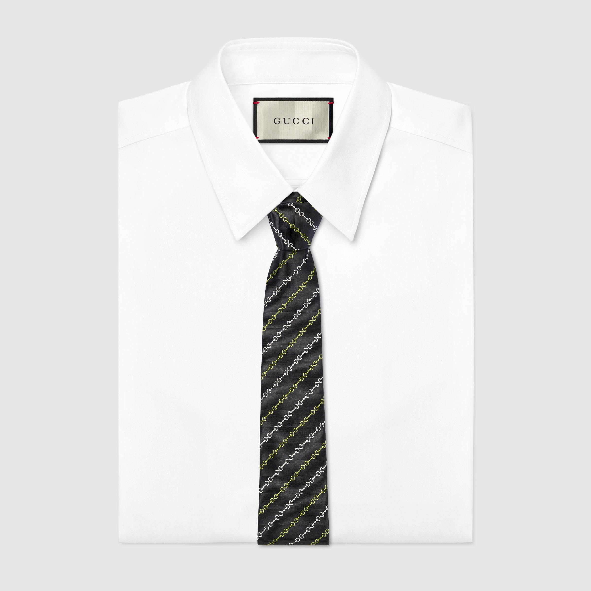 Horsebit silk jacquard tie - 2