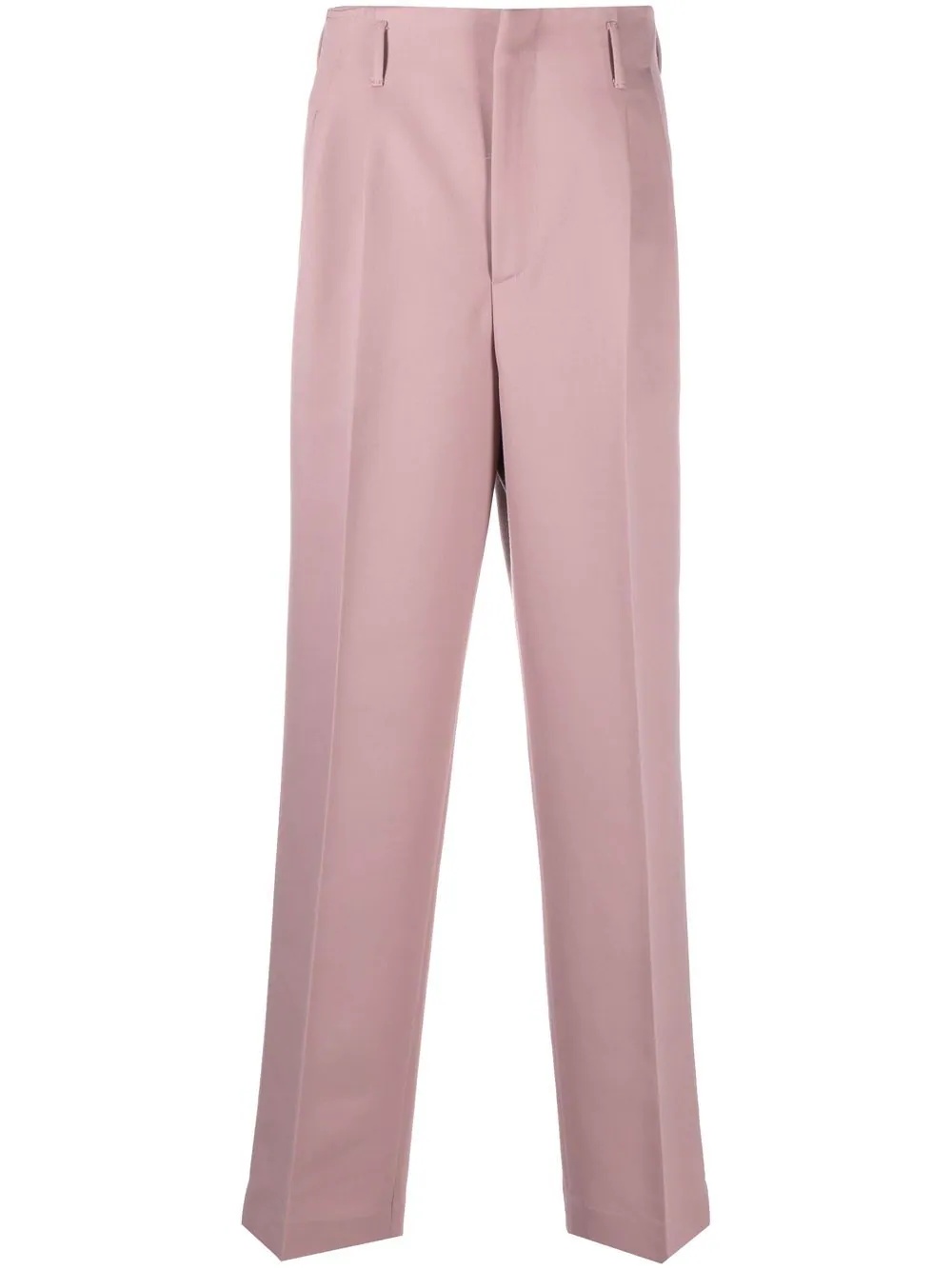 pleated straight-leg trousers - 1