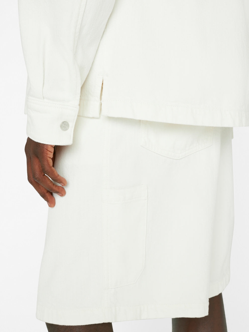Relaxed Double Pocket Shirt in Off White - 4