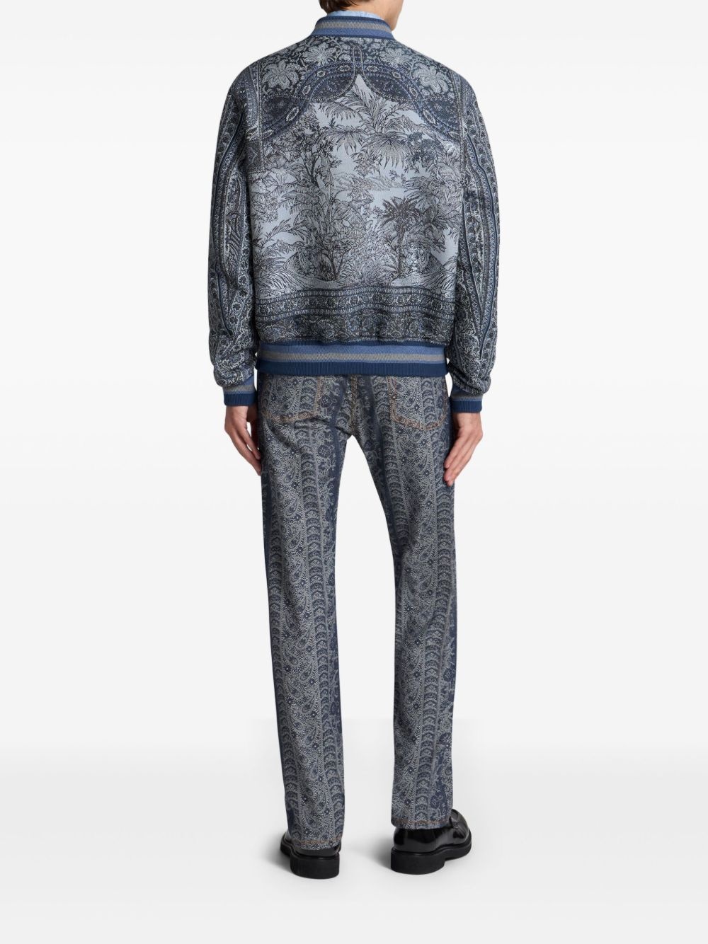 floral-jacquard bomber jacket - 3