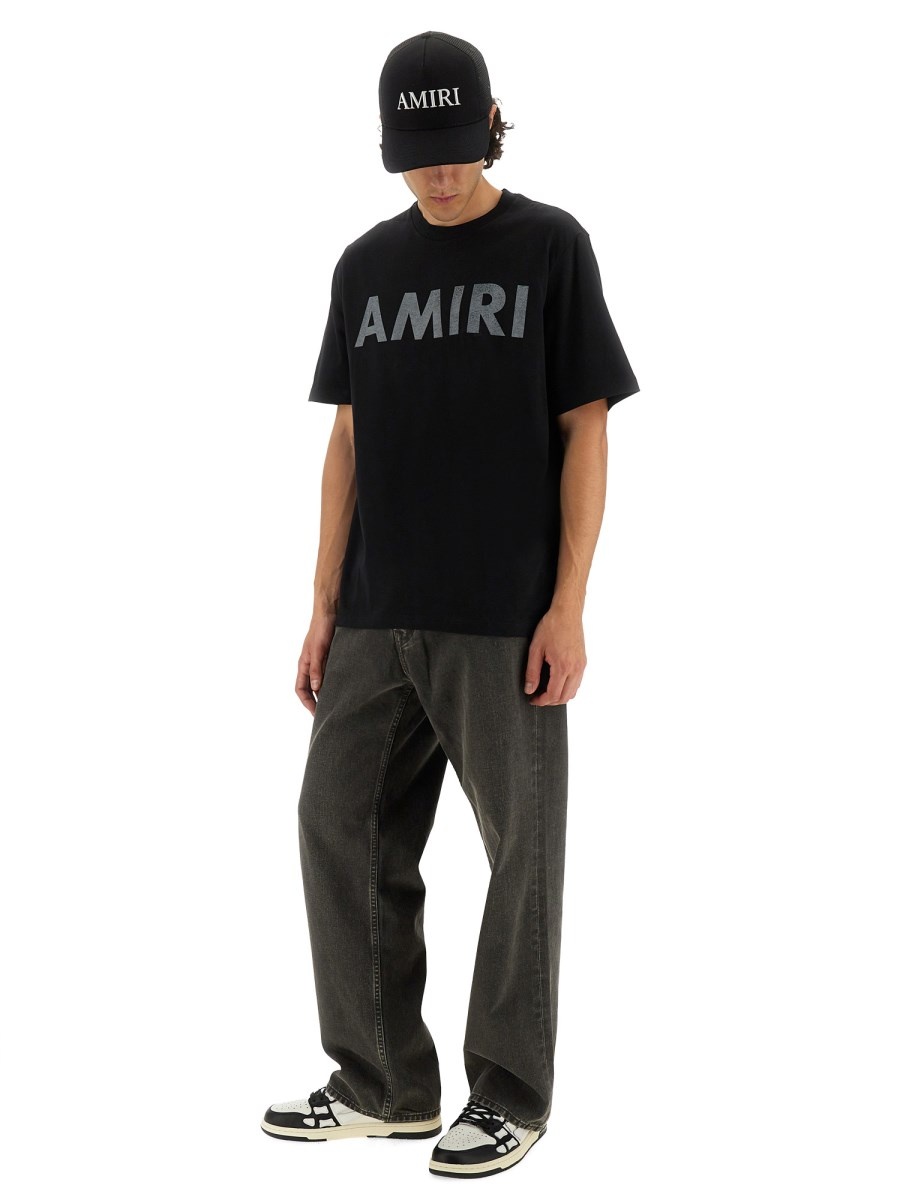 COTTON T-SHIRT WITH AMIRI STENCIL PRINT - 2
