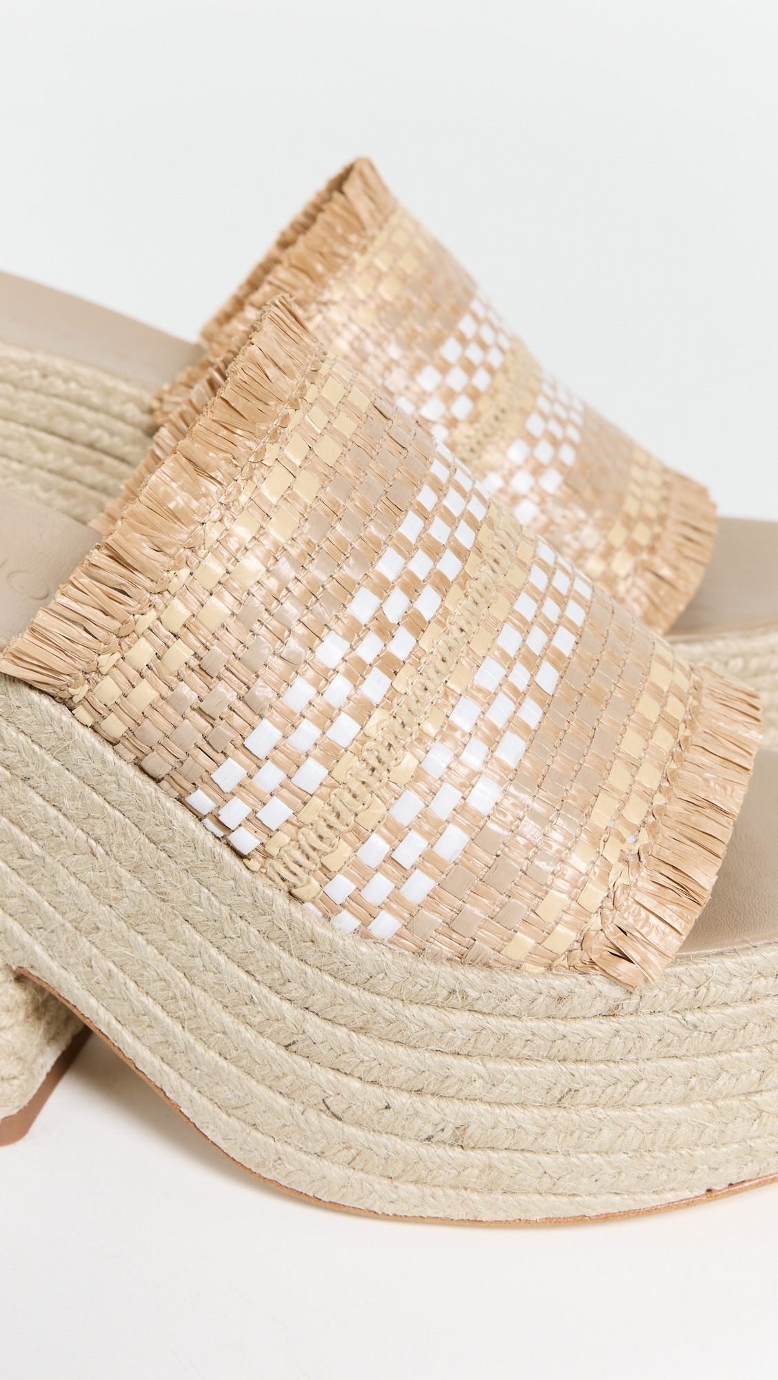 Natural Weaved Raffia Platform Espadrilles - 5