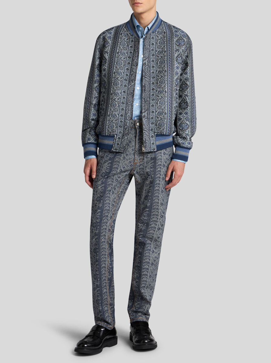 BOMBER JACKET WITH FLORAL AND MEDALLION MOTIF - 3