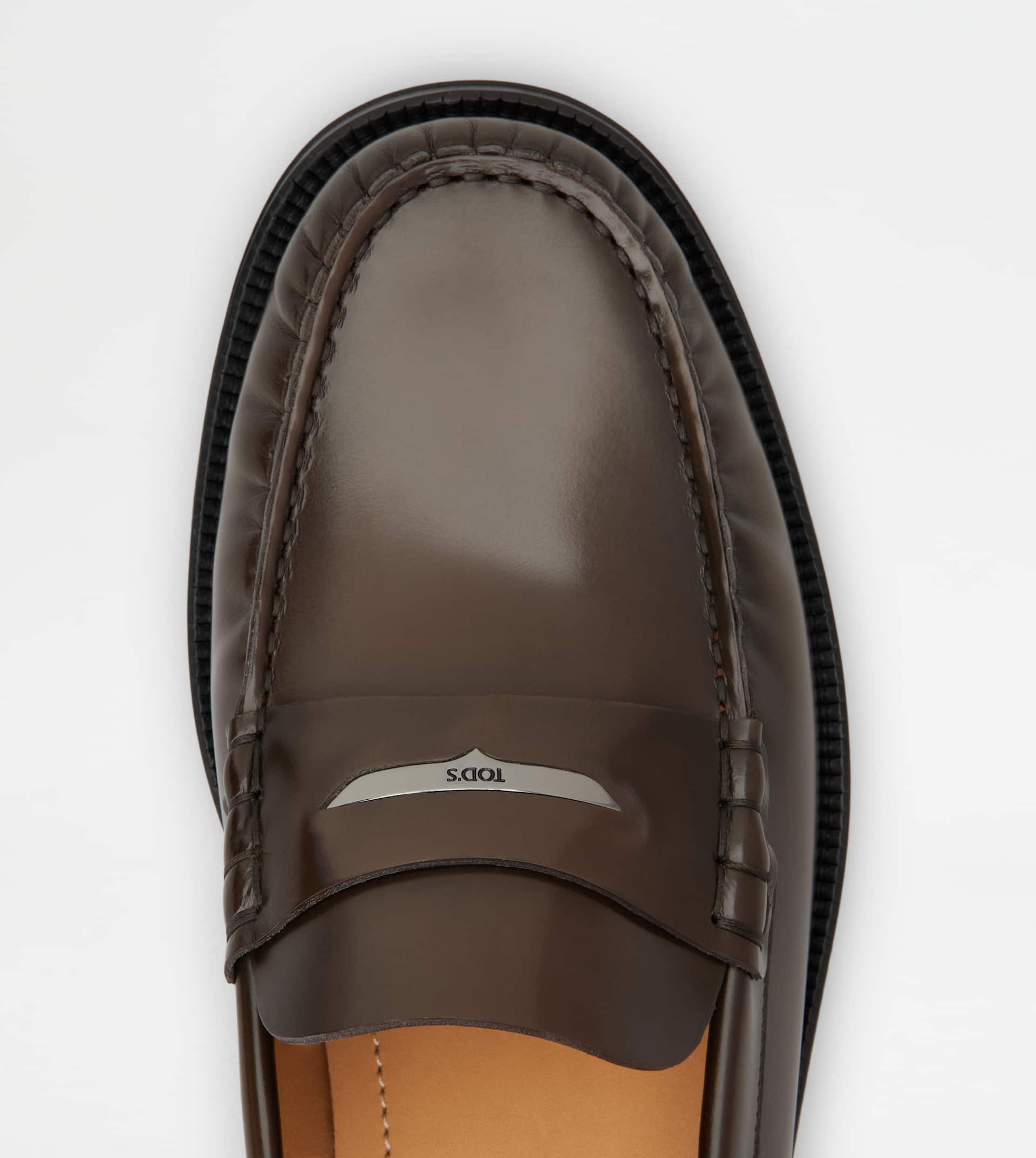 LOAFERS IN LEATHER - BROWN - 5