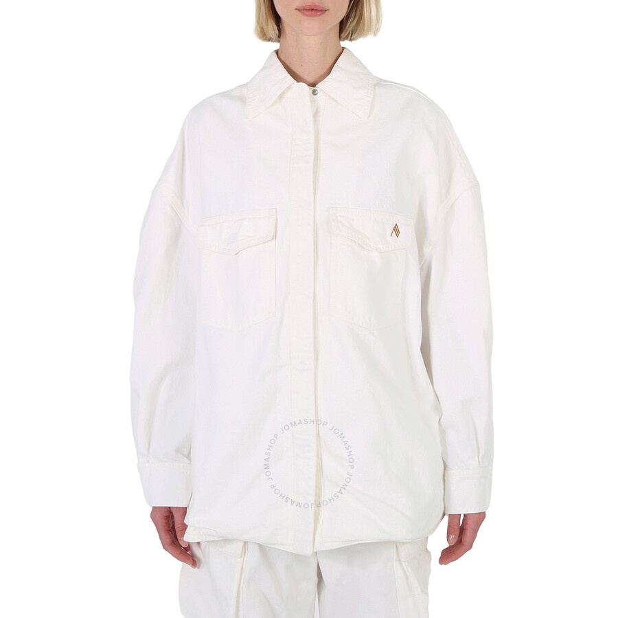 The Attico Ladies White Short Coat Shirt - 3