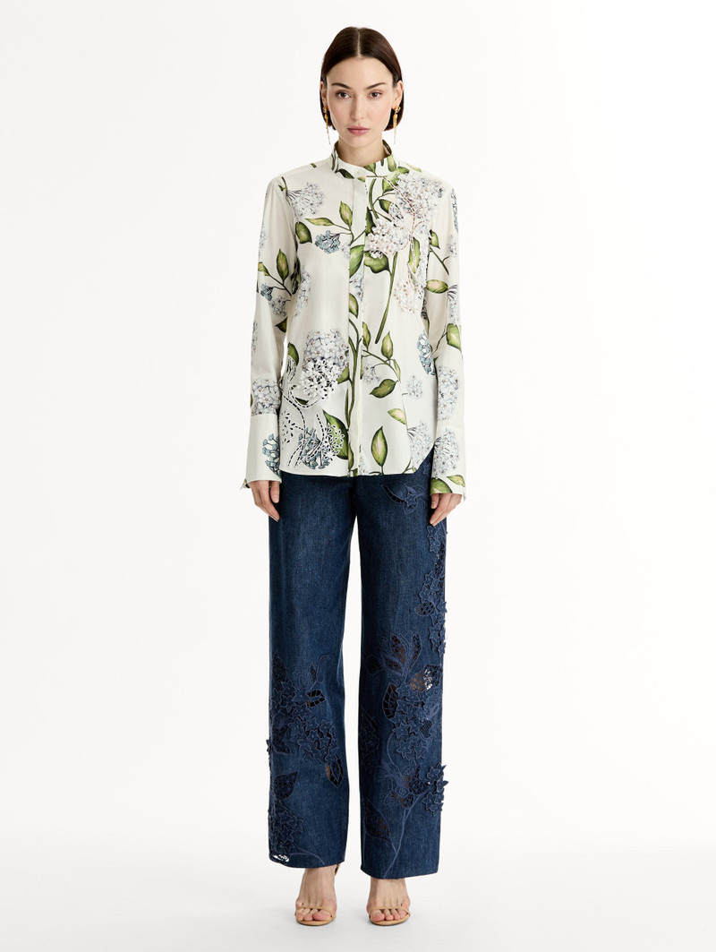 PORCELAIN FLOWER COTTON POPLIN BLOUSE 3