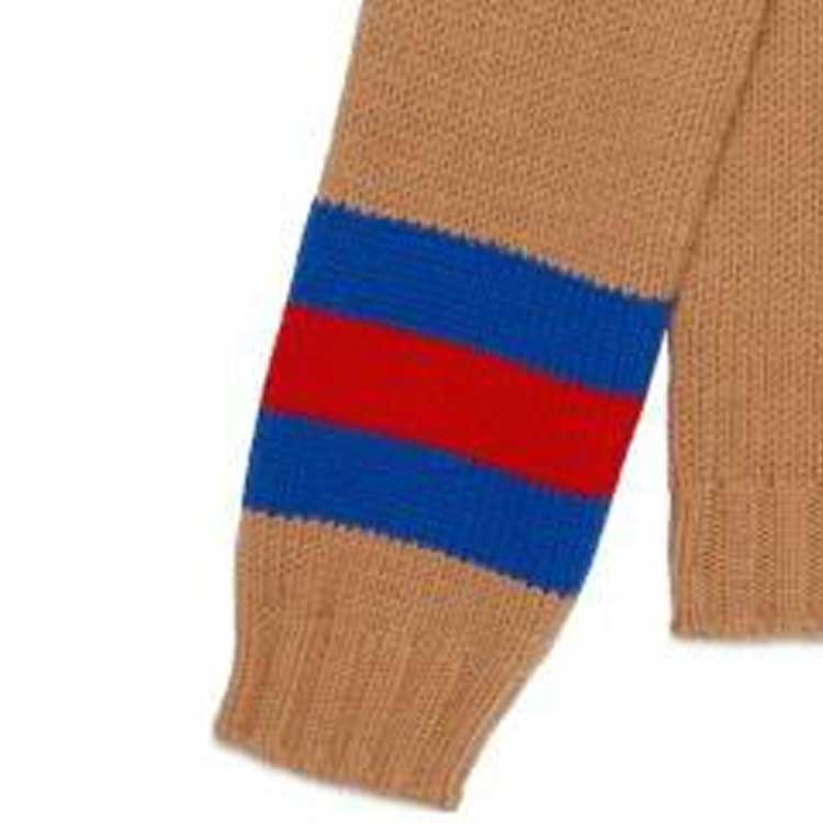 Gucci Wool Mohair Sweater With Web Intarsia 'Camel' 750841-XKDF2-2032 - 6