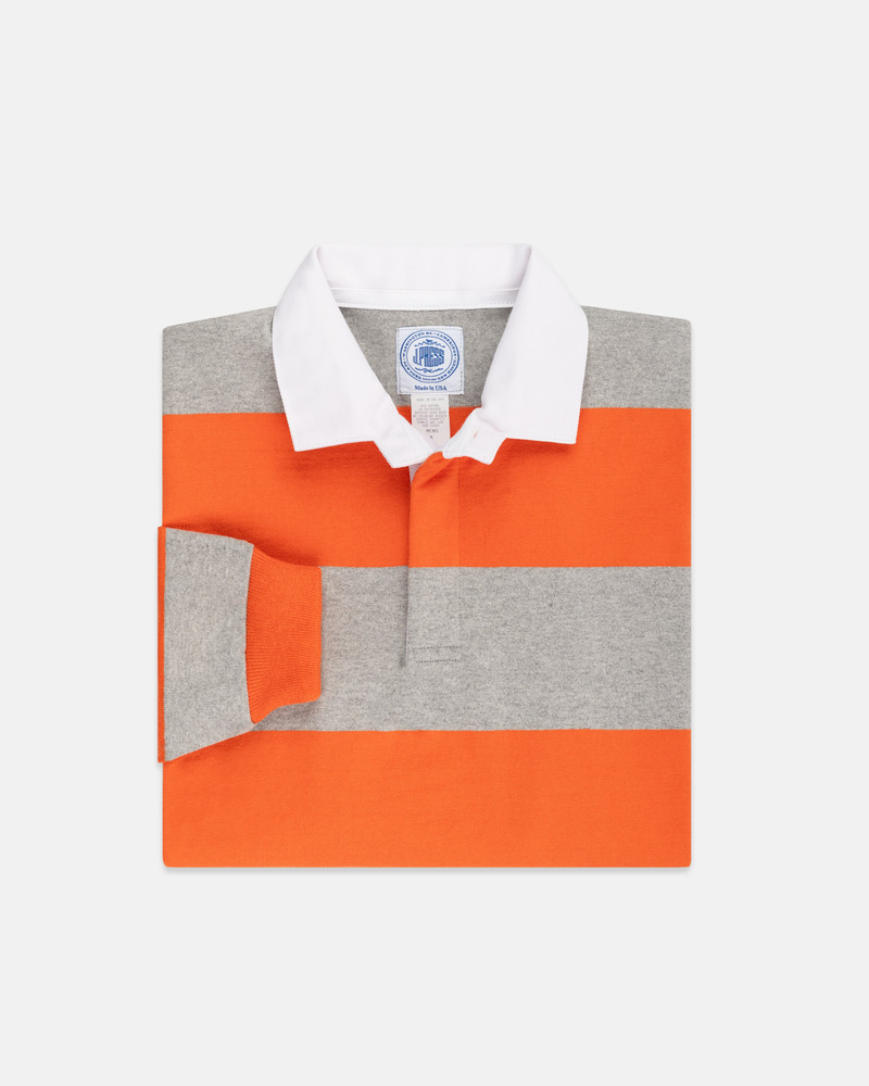 J. PRESS MADE-IN-USA GREY GUARD STRIPE COTTON RUGBY outlook