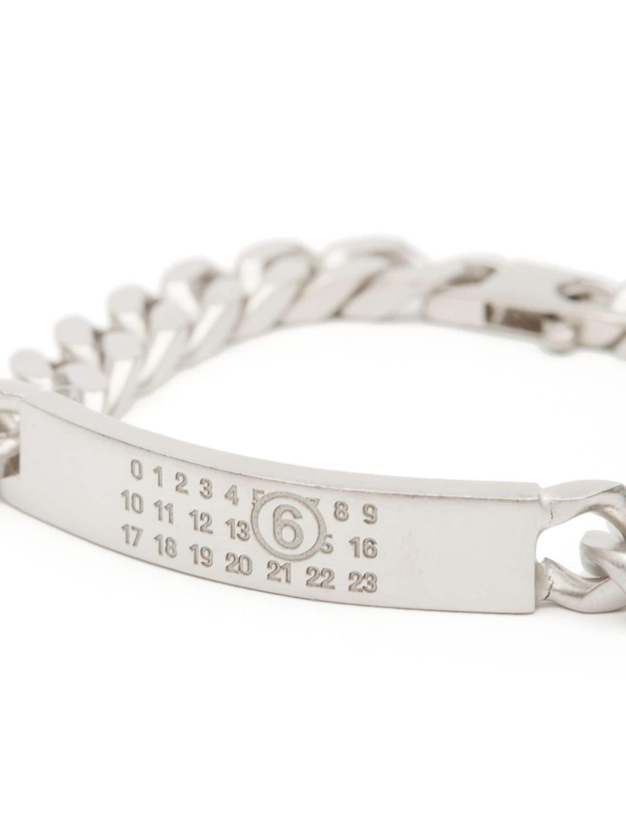 【MM6】NUMBER LOGO BRACELET MM6 Maison Margiela Silver & White Numeric Bracelet MM6