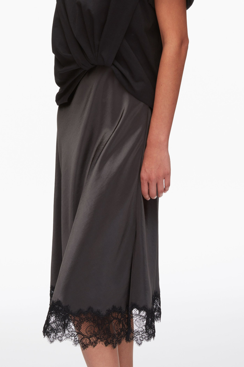 Draped Combo T-Shirt Dress with Lace Trim 6