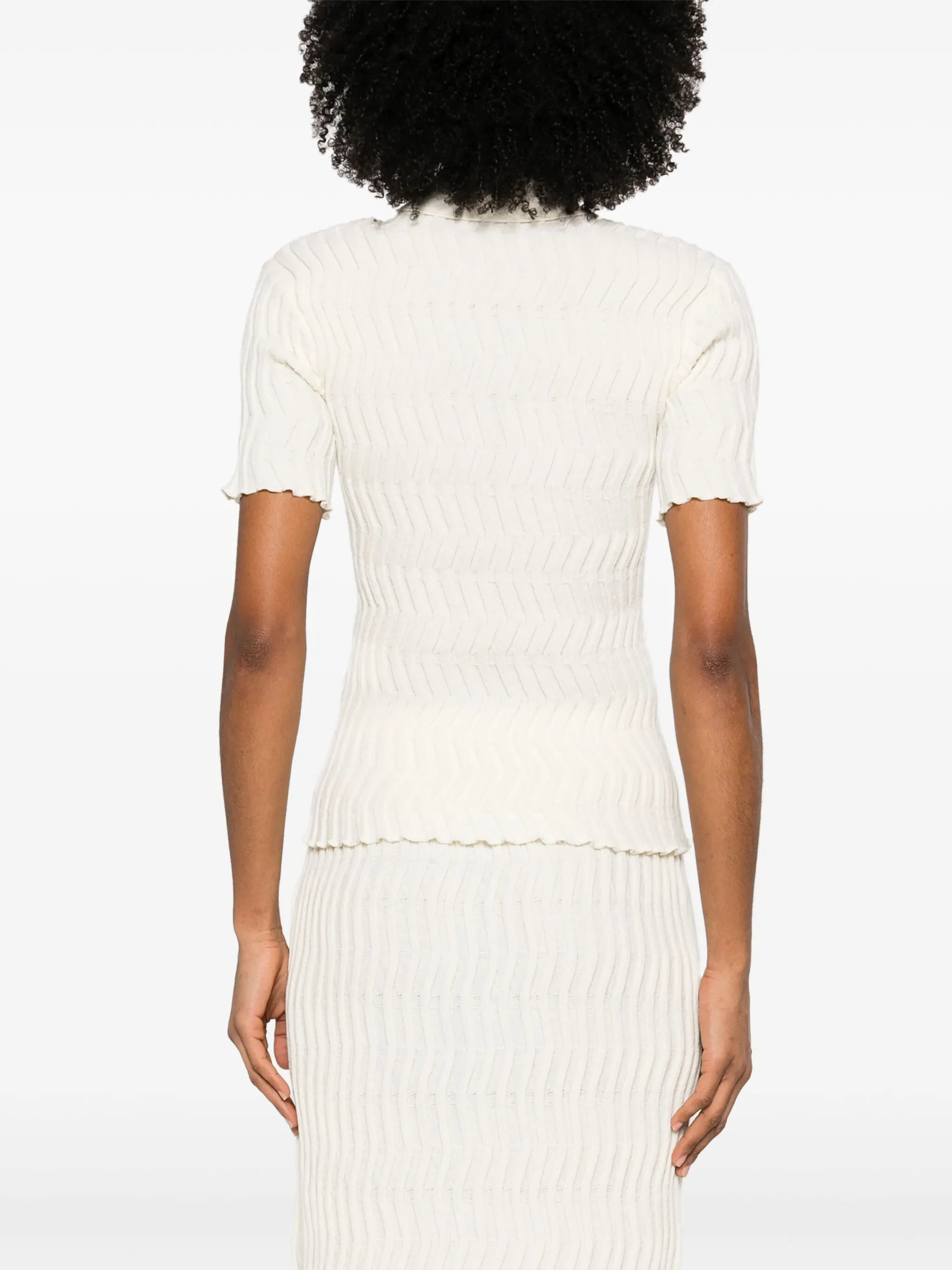 knitted polo top - 4