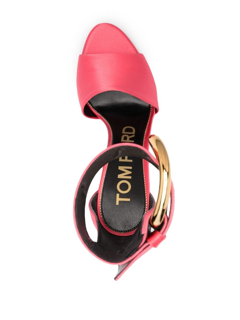 buckled satin 105mm sandals 4