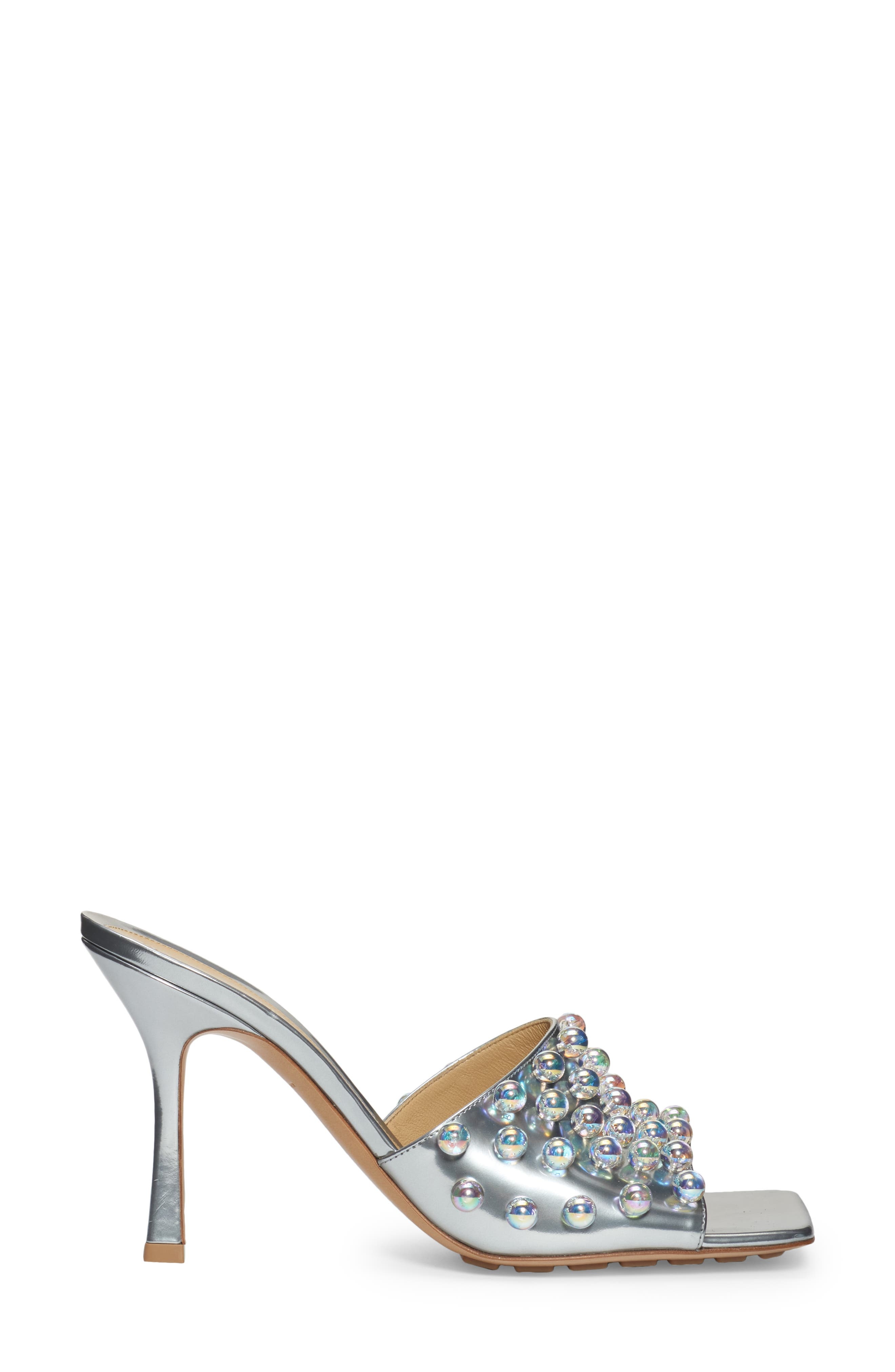 Bottega Veneta Orb Metallic Sandal in 1435 Silver Provv at Nordstrom, Size 6Us - 3