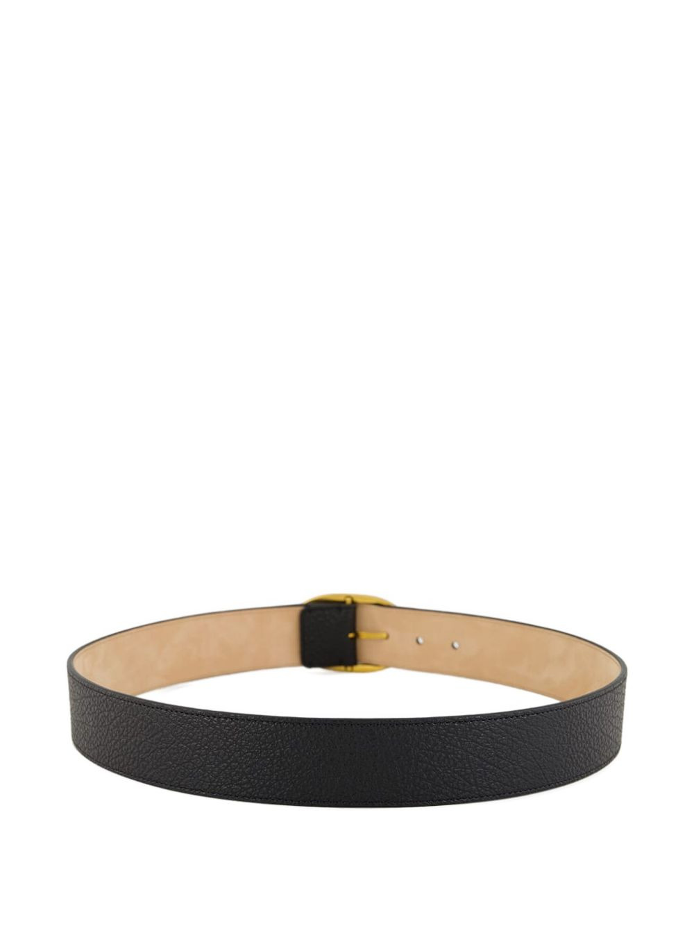 grain-leather oval-buckle belt - 2