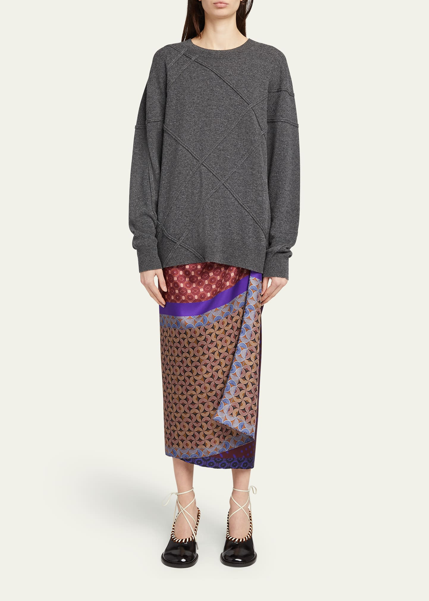 Timona Cashmere Crossed Textured Stitch Sweater - 2
