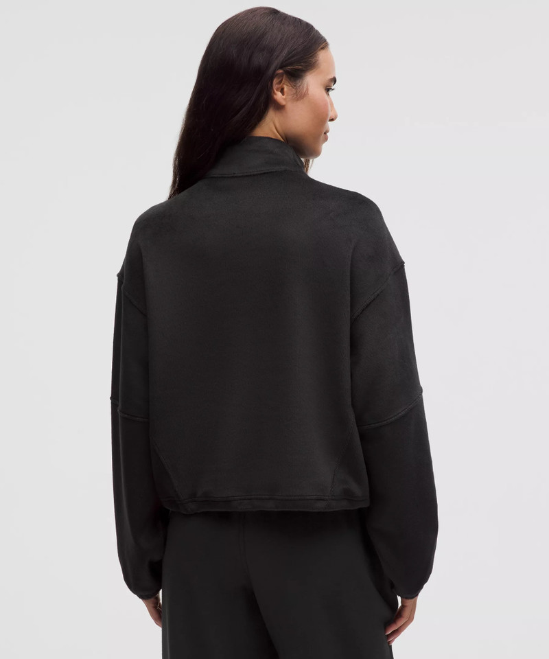 Plush Velour Oversized Half Zip 3