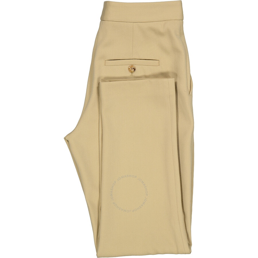 Burberry Ladies Tailored Tapered Wool Trousers In Honey - 7