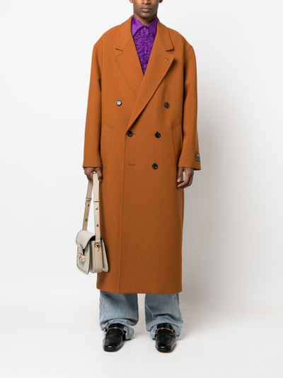 GUCCI Orange Double-Breasted Wool Coat outlook
