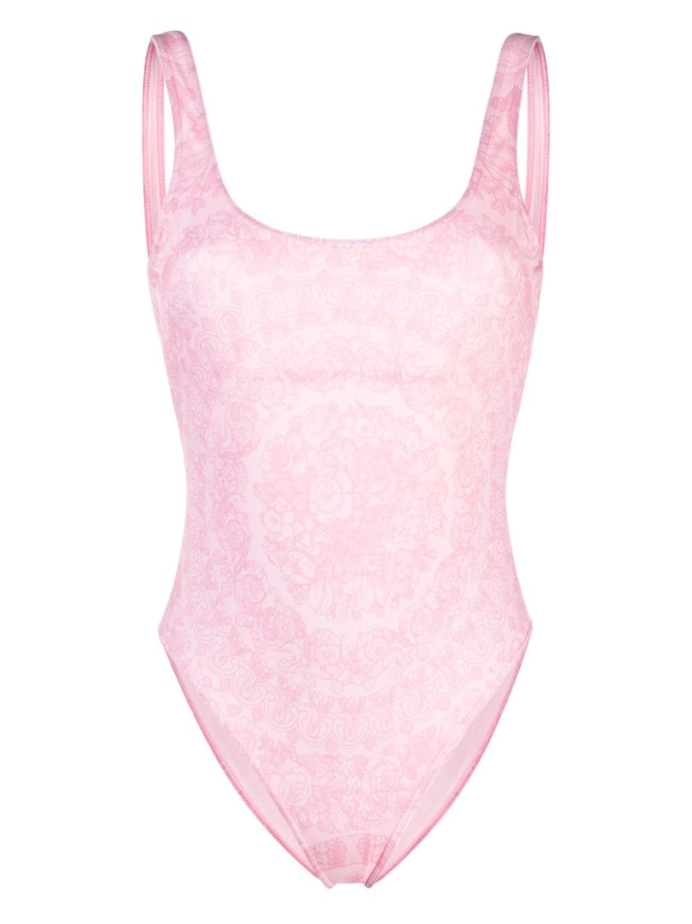 Barocco print high-cut swimsuit - 1