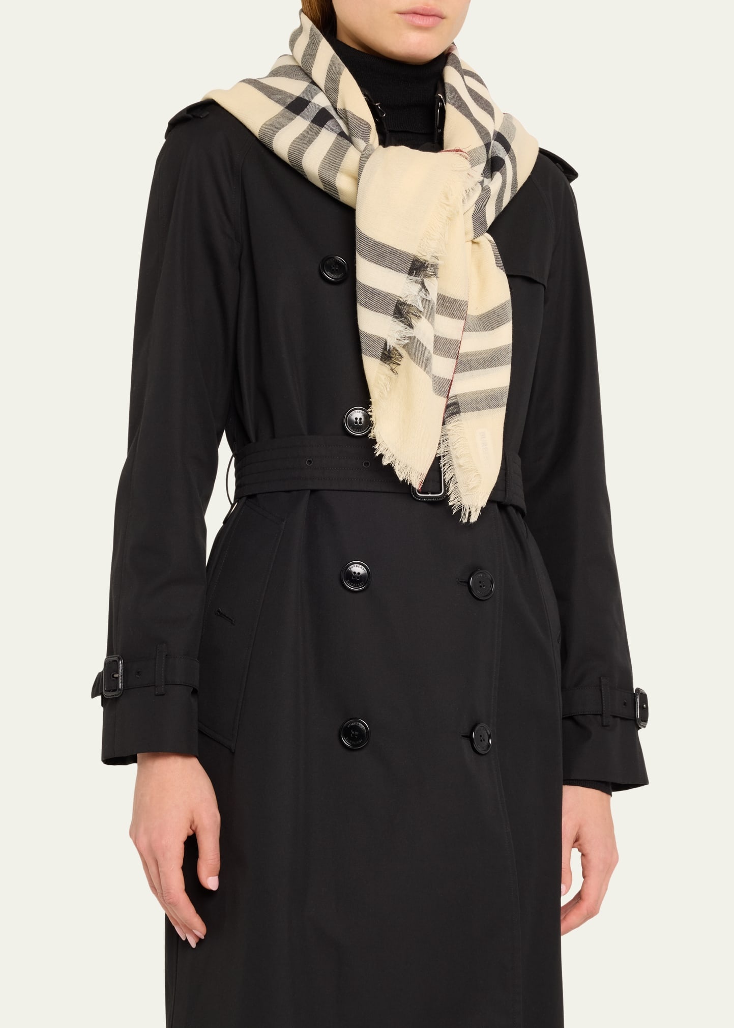 Giant Check Wool Scarf - 3