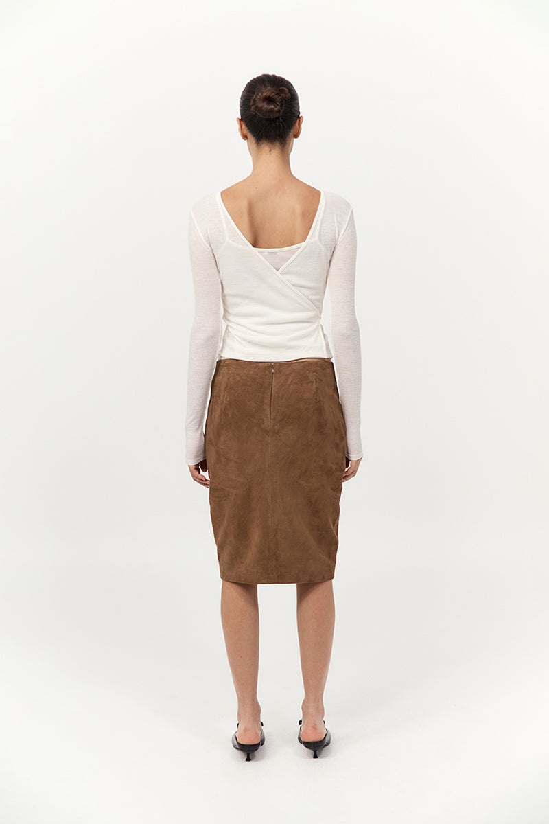 Baby Wool Wrap Top - Off White - 6