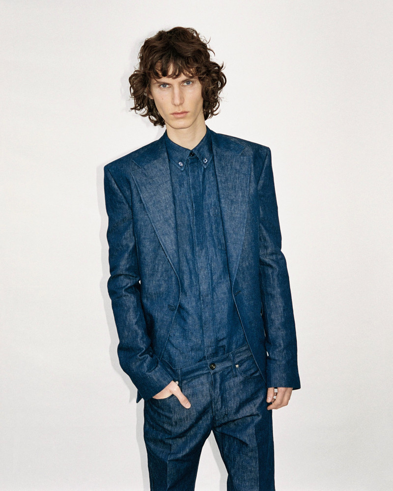 GABRIELA HEARST Preston Five Pocket Pant in Recycled Cotton Linen Denim outlook