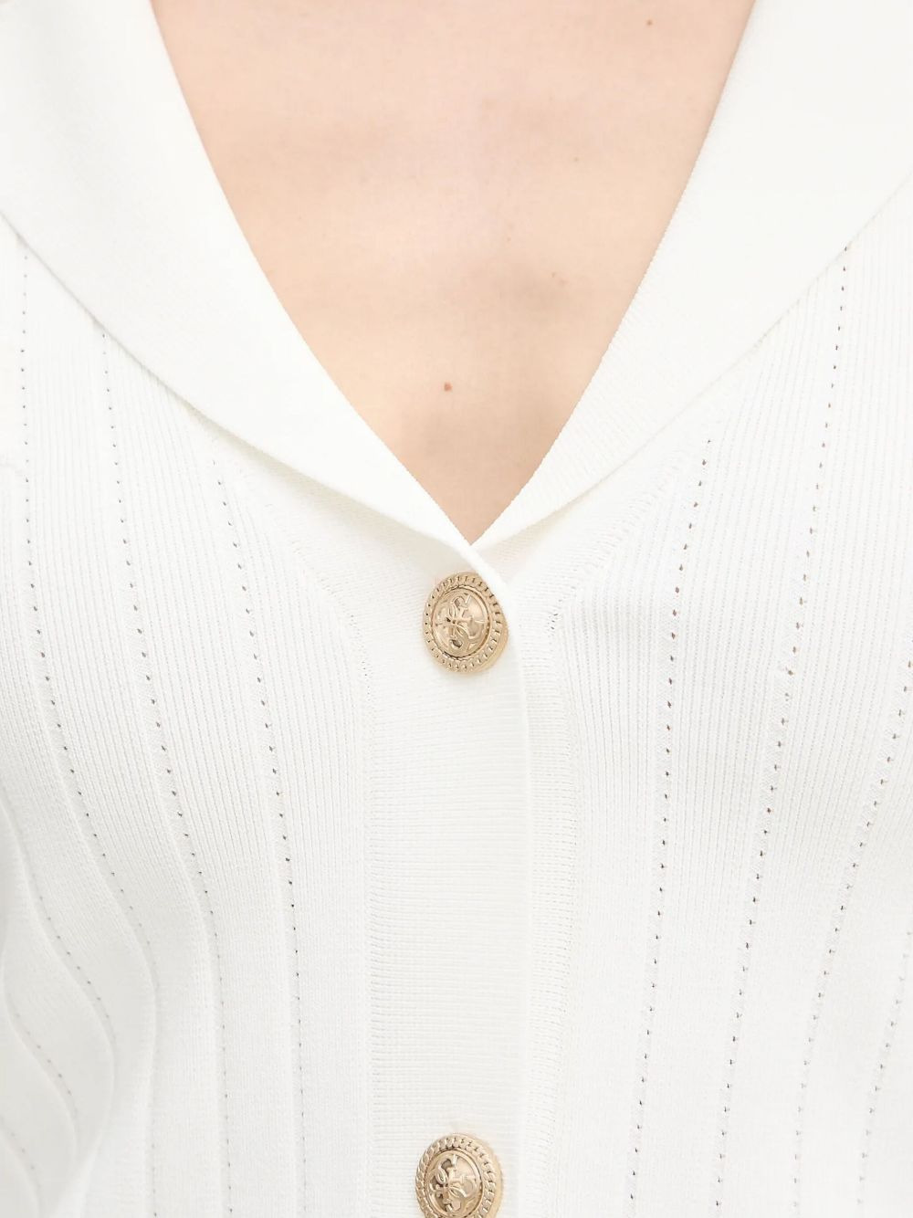 ribbed buttoned cardigan - 5